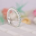 thumbnail image 4 of Aquamarine Full Eternity Band, Anniversary Band Gift For Her, March Birthstone Stacking Band, Blue Gemstone Matching Band, Delicate Band, 4 of 4