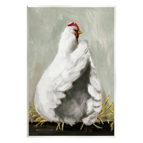 Stupell Country Hen Farm Animal Animals & Insects Painting Wall Plaque Unframed Art Print Wall Art