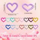 thumbnail image 2 of 16 anillos de silicona con forma de corazón para abalorios, 16 colores, llaveros coloridos con cuentas, bucle focal con agujeros y conectores de cuentas., 2 of 6