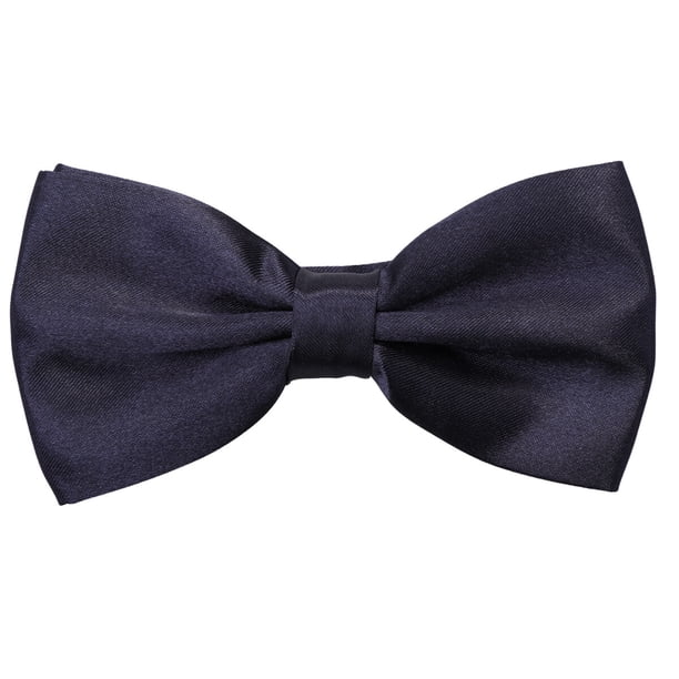 Pajarita de seda y poliéster para hombre, color liso, ideal para bodas, fiestas y novios (azul marino)