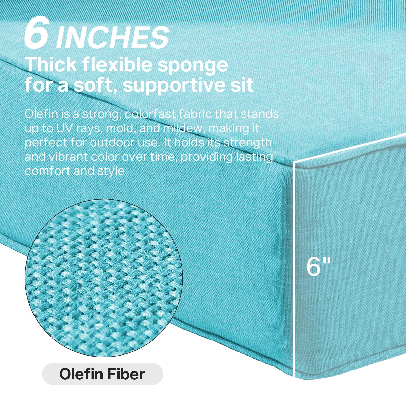 Opohoro Outdoor Deep Seat Cushion Set, 24"x22"x6", Water Resistant & UV Resistant Comfortable Furniture Cushions for Patio Chair, Sofa, Loveseat