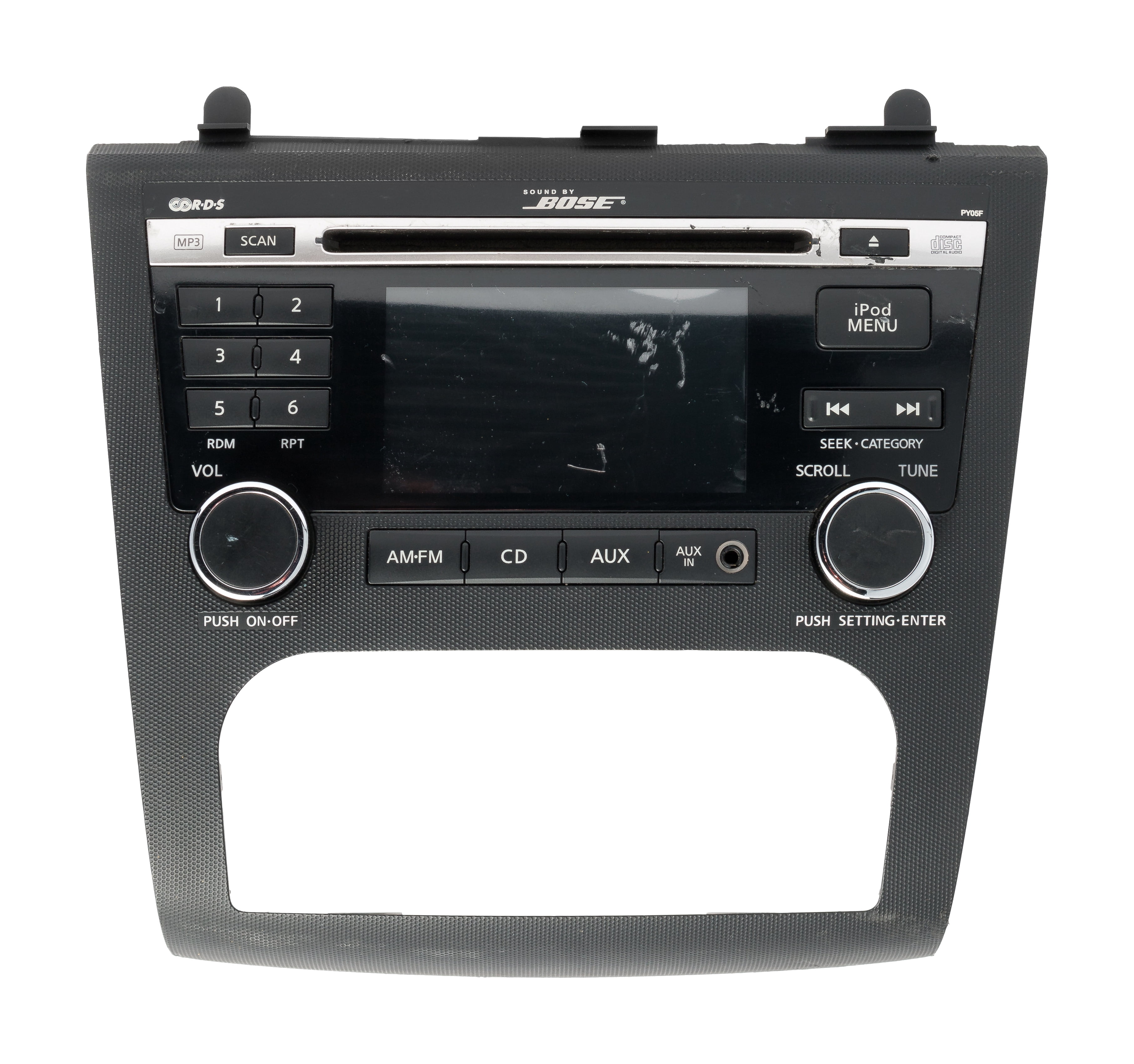 Restored 20102013 Nissan Altima AM FM Radio CD Player MP3 Aux Port 28185ZX00A Face PY05F (Refurbished)