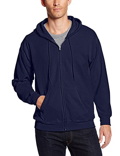 hanes men's full zip ecosmart fleece 
