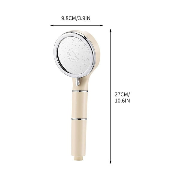 HengDidi 4-Speed Turbocharged Filter Showerhead with Rainfall Spray - Pressure-Boosting ABS Shower Head, 125mm Large Panel & Self-Cleaning Nozzles for Spa-Like Shower Experience