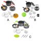 thumbnail image 5 of Eigraketly Paquete de 14 ollas para acampar al aire libre, utensilios de cocina portátiles, antiadherentes, mochileros, lavables, con Kits de desorden para acampar Negro, 5 of 6