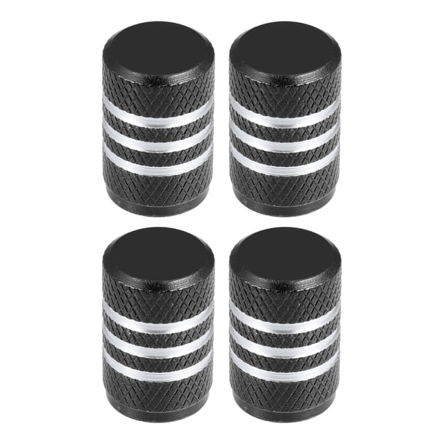 Tapas universales para vástago de válvula de neumático, cubiertas para vástago de válvula para coche, SUV, bicicleta, camiones, motocicletas, 17mm, aleación de aluminio, negro, 4 Uds.