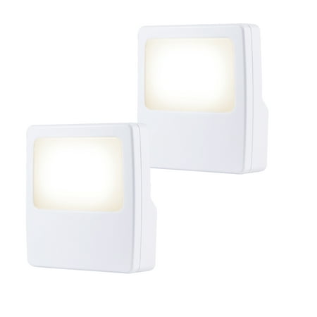 GE Always On LED Plug-In Night Light, 2-Pack, Soft White Glow,