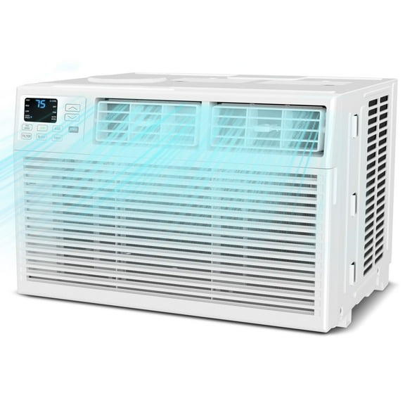 KISSAIR 14,000 BTU U Shaped Window Air Conditioner 6-in-1 Mode with Remote Control 24-Hour Timing for Room/Office/Apartment Cools up to 700 Sq.ft