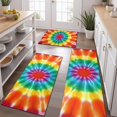 thumbnail image 2 of Rainbow Tie Dye Mandala Pattern Kitchen Rugs Sets Of 3,Kitchen Runner Rugs Non Skid Washable,Decorative Kitchen Floor Mats for Kitchen,Sink,Laundry,17"x30"+ 17"x47" + 17"x59", 2 of 6