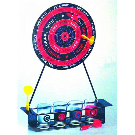 Drinking Darts. Spin and Drink. Game and Fun with friends and families. Complete products with shot glasses, darts and spin wheels, Product Size: 3.5x12.5x7.75
