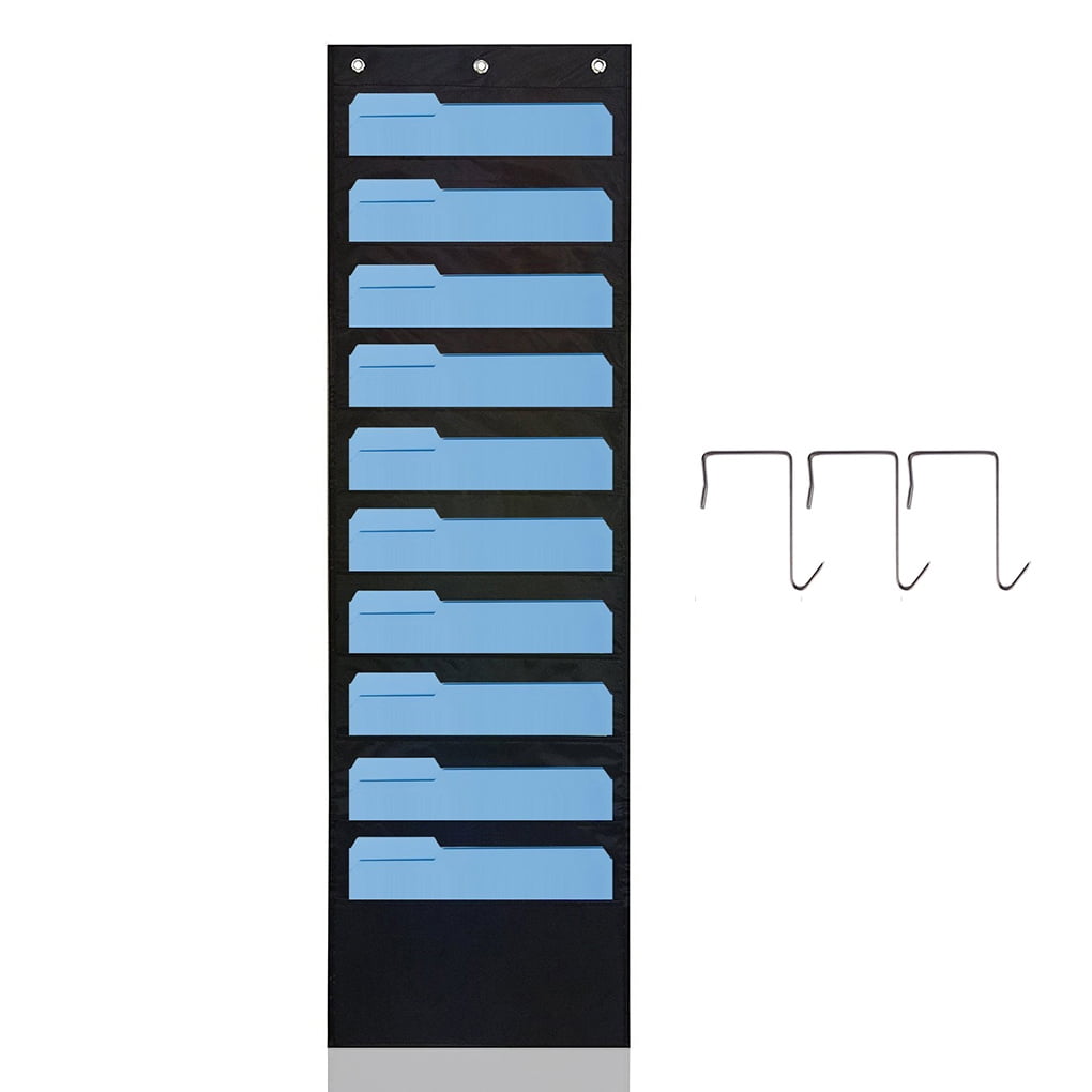 Hanging File Organizer Bag Oxford Fabric 10 Layer Folder Storage Pocket