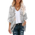thumbnail image 2 of Hpapadks Kimono Cardigans for Women Puff Sleeve Chiffon Loose Cover Up Casual 3/4 Sleeve Open Front Sunproof Floral Shirt Shrugs for Women Dresses, 2 of 4