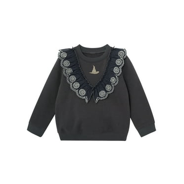 Modern Moments Toddler Girl Elphaba Wicked Eyelet Ruffle Sweatshirt, Sizes 12 Months - 5T