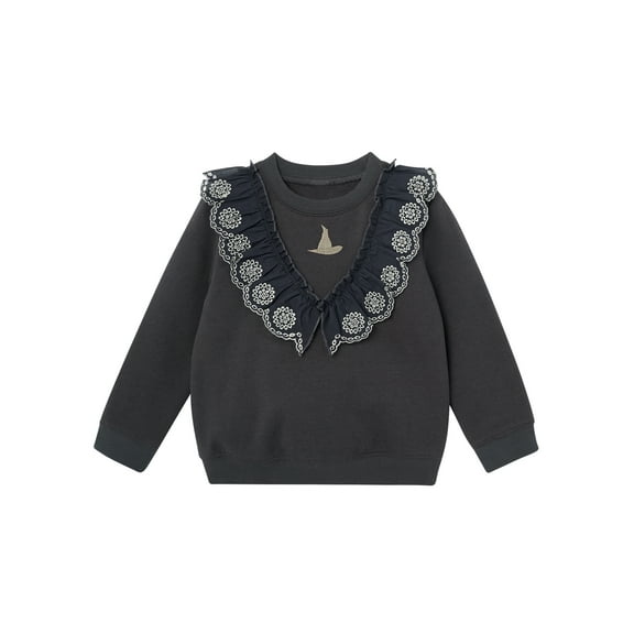 Modern Moments Toddler Girl Elphaba Wicked Eyelet Ruffle Sweatshirt, Sizes 12 Months - 5T