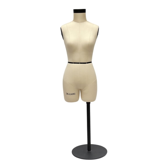 DE-LIANG Half Scale Dress Form(Not Adult Full Size) 1:2 Miniature Sewing Half Size Mannequin Not Fully Pinable Dressmaker Dummy 43cm Body Height Female Torso Tailor Model for Draping Beige