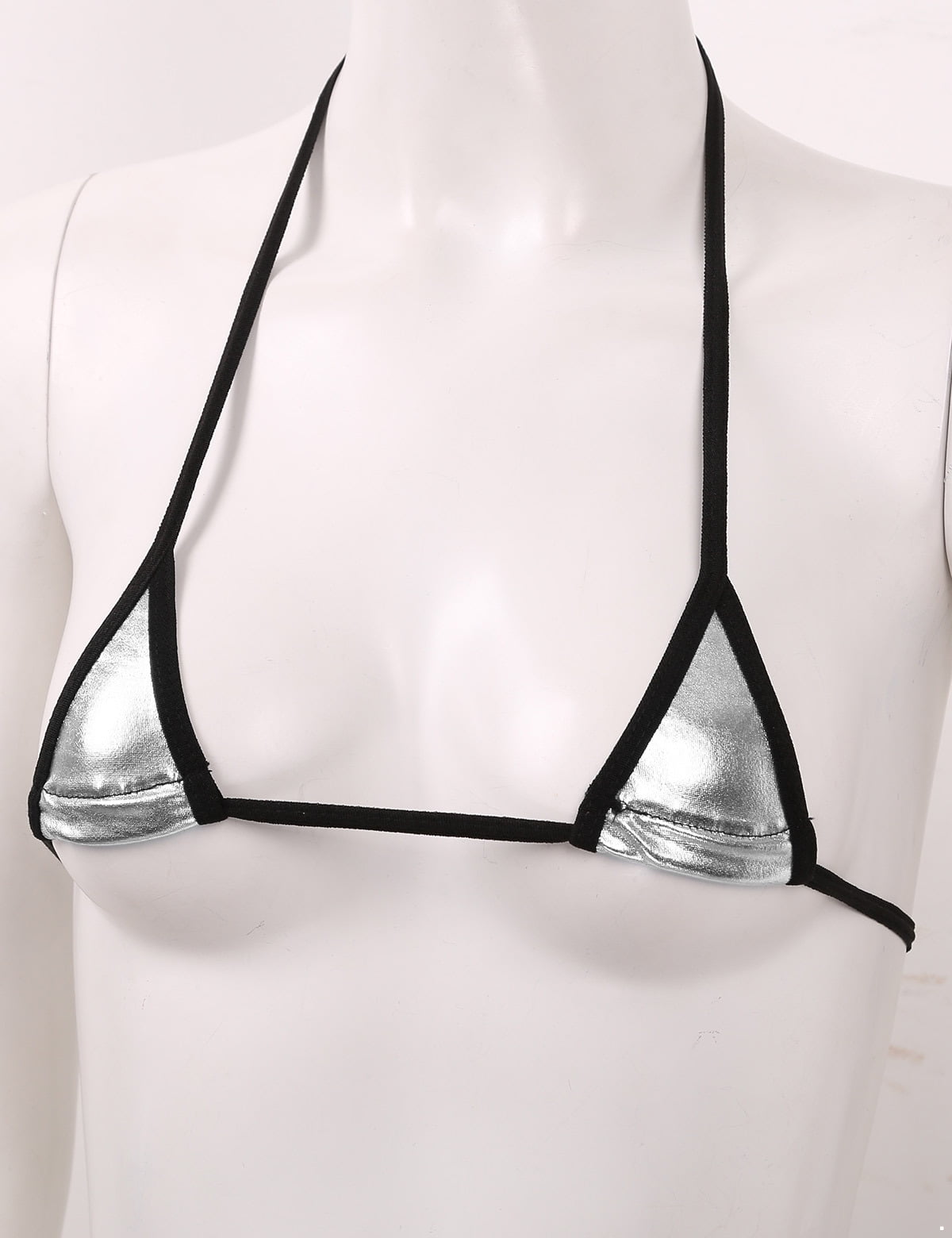 Bras Sets Sexy Lingerie Set Women Shiny Metallic Micro Bikini Halter Neck  Tie On Bra Top With G String Briefs Erotic Nightwear From Zhusa, $48.07