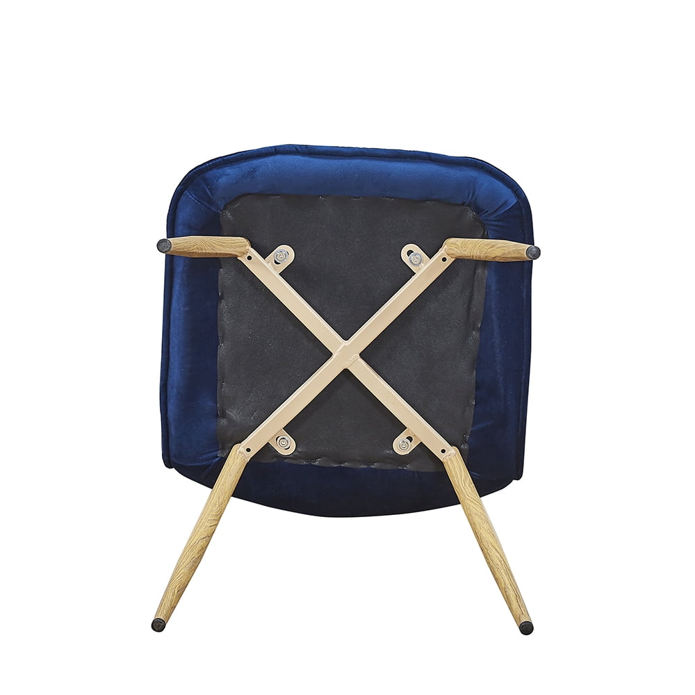 Kepooman Modern Dining Chairs Set of 4, Leisure Chic Velvet Chairs with Metal Legs and Padded Seat&Back, Side Chairs for Makeup/Bedroom/Kitchen/Living Room/Cafe, Blue Kepooman Modern Dining Chairs Set of 4, Leisure Chic Velvet Chairs with Metal Legs and Padded Seat&Back, Side Chairs for Makeup/Bedroom/Kitchen/Living Room/Cafe, Blue