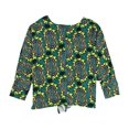 thumbnail image 2 of Karen Kane Womens Floral Tie Front Button Down Blouse grnmulti L, 2 of 2