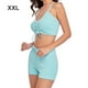 thumbnail image 4 of Eigraketly Traje de baño de mujer con cordón atado inalámbrico acolchado conjunto de deportes de baño vacaciones de verano poliéster Nylon traje de Traje de baño Azul verde XXL Eigraketly OD021111-25, 4 of 6