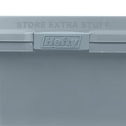Hefty 28.3 Gallon Plastic Garage Storage Tote, Smoke Blue, Set of 4