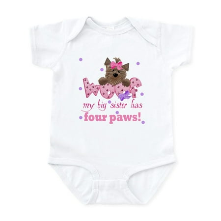 

CafePress - Big Sister Has Four Paws Baby Infant Bodysuit - Baby Light Bodysuit Size Newborn - 24 Months