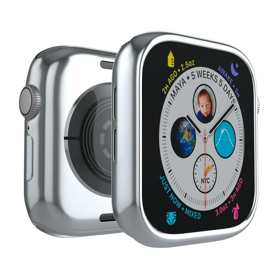 Case Compatible Apple Watch 42mm, Shockproof Protective Silicone Bumper Resistant TPU Protector Case Cover Compatible with Apple Watch for 42mm Series 2,Series 3 (Silver, 42mm)