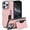 Pink, variant on For Apple IPhone 17e / 16e Wallet Case Ultra-Slim Profile Vintage Leather Texture, Wallet For Women Men Card Holder Magnetic Clasp Kickstand Folio Case,Black,For iPhone 17e / 16e