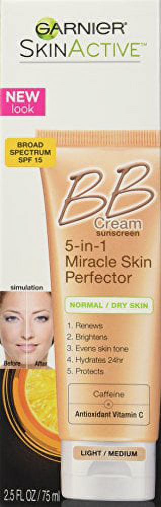 Garnier SkinActive Light/Medium BB Cream Sunscreen Broad Spectrum, SPF 15, 2.5 fl oz - image 2 of 4