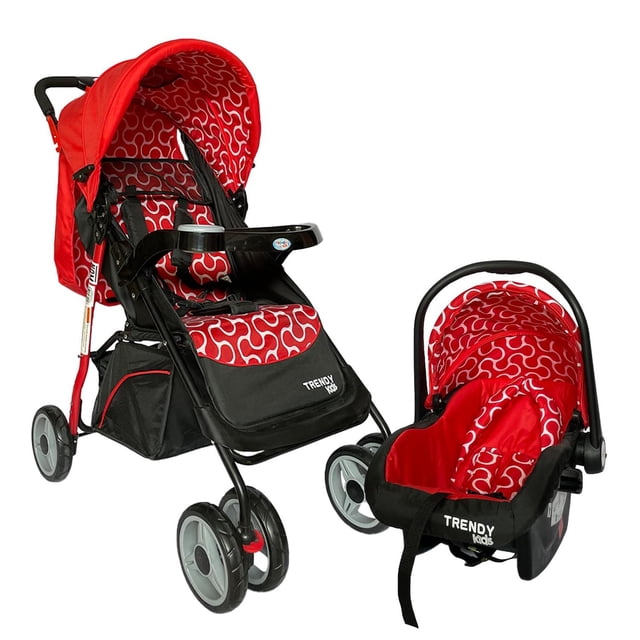 Carriola Travel System MAXY roja 4 en 1 con plegado a una mano para bebé