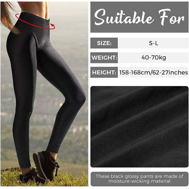 HTAIGUO 4 Pairs Shiny Leggings High Waisted Sports Leggings Tummy Control  Yoga Tights Running Workout Pants for Women 