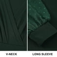 thumbnail image 4 of Vestido de mujer con cuello en V y manga larga, vestido de jacquard liso, 4 of 8