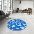 thumbnail image 3 of Ahgly Company Indoor Square Patterned Blue Dress Blue Area Rugs, 3' Square, 3 of 6
