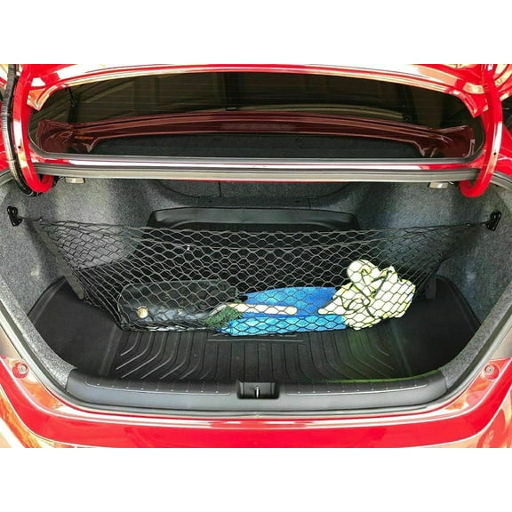 EACCESSORIES EA Rear Trunk Organizer Cargo Net for Honda Accord 2013-2023 – Envelope Style Cargo Net – Premium Mesh Car Trunk Organizer Vehicle Carrier Storage – Compatible with Honda Accord