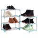 thumbnail image 5 of Matsuzay Zapatero de 4 niveles, desmontable, a prueba de polvo, de Metal y plástico, para zapatos, para el hogar, para ahorrar espacio, organizador de Almacenamiento y organización del hogar Azul Matsuzay HA005107-01, 5 of 6