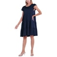 thumbnail image 5 of Valcatch Women's Summer Dress Round Neck Ruffle Sleeve Mini Dress Solid Loose Pleated Dress, 5 of 7