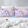 thumbnail image 3 of Erosebridal Housse de Couette Licorne pour Filles, Imprimé Étoiles Réversible, Ultra Douce 2 Pcs (Sans Couette), 3 of 6