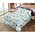 thumbnail image 4 of Ambesonne Leaf Print Fitted & Flat Sheet with Sham 3 Pcs Set, Eucalyptus Branches Art, Twin, Pale Teal and Cadet Blue, 4 of 5
