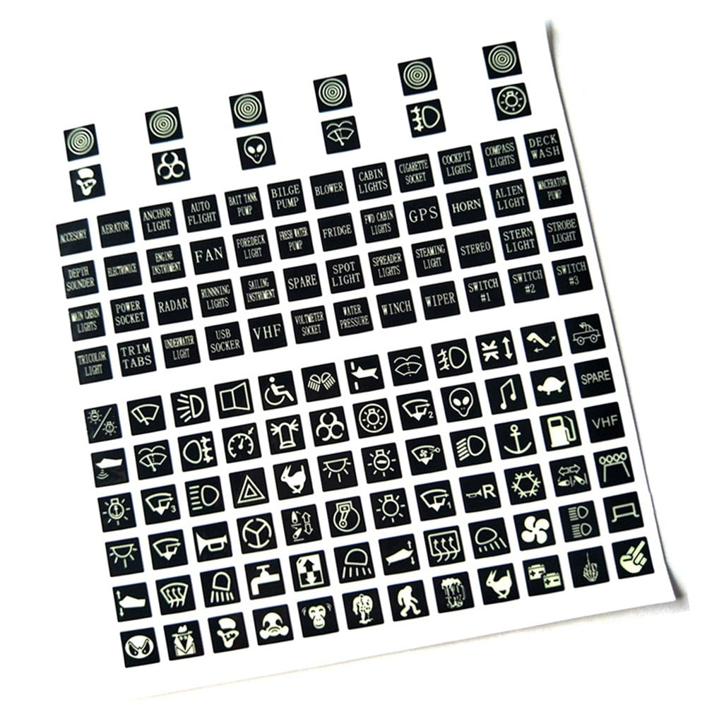 120 X Fuse Box Switch Stickers Labels Decal Instrument Board Car Boat Panel 