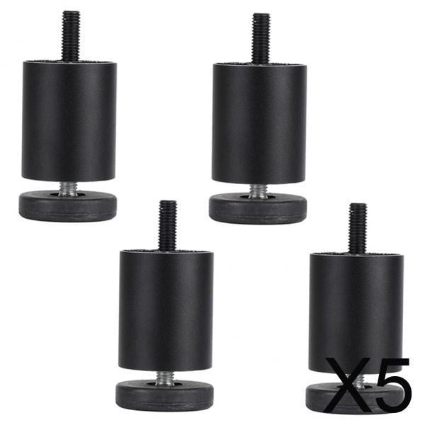 Patas de Muebles de Aleación de Aluminio Macarena 5x4 Uds Negro 6cm