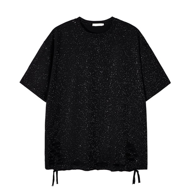 pstuiky Camisas de vestir de manga corta para hombre, Camiseta informal de cuello redondo para hombre, blusa de manga corta, color liso, rasgada camisetas de hombre l