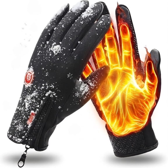 Waterproof & Windproof Winter Gloves, Thermal Touchscreen Anti-Slip Gloves for Men and Women, Cold Weather Outdoor Gloves for Running Motorcycle Riding Bicycle Cycling Winter Sports