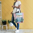 thumbnail image 4 of FORMRS Womens Canvas Tote Bag with Zipper Inner Pocket Shoulder Handbag, Sea Boat, 4 of 7