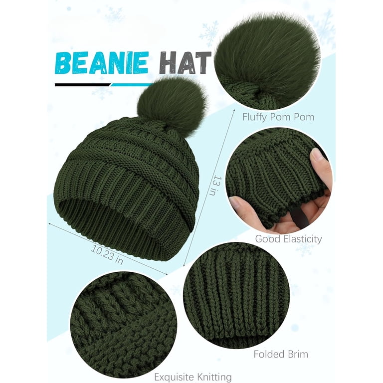Winter Hat Scarf Gloves and Ear Warmer, Warm Knit Beanie Hat  display picture 3