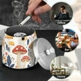 thumbnail image 4 of Yayeee Ashtray with Lid for Cigarette Smokeless Stainless Steel Home Ash Holder, White Mushroom, 4 of 7
