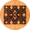 thumbnail image 1 of Ahgly Company Indoor Round Oriental Orange Traditional Area Rugs, 4' Round, 1 of 4