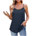 thumbnail image 4 of WCMZJ Tank Top for Women Scoop Neck Spaghetti Strap Camisole Loose Fit Casual Sleeveless Flowy Basic Tops Dark Blue XL, 4 of 7