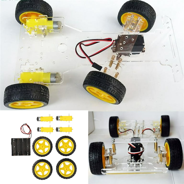 TureClos Robot Car Chassis DIY Kit Includes 4 Gear Motors & 4