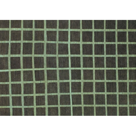 Ahgly Company Indoor Rectangle Checkered Light Blue Modern Area Rugs, 5' x 7'