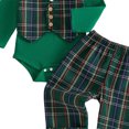 thumbnail image 4 of mgoYE Baby Boy Clothes Set Infant Bow Tie Button Down Shirt Bodysuit Top Pants 2Pcs Fall Winter Outfit, 4 of 4