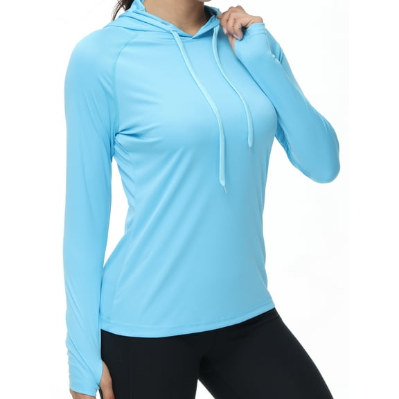 Weilanxin Women's UPF 50 Sun Protection Hoodie SPF Shirt Long Sleeve Hiking Fishing Outdoor Shirt Lightweight Hoodie SkyBlue M